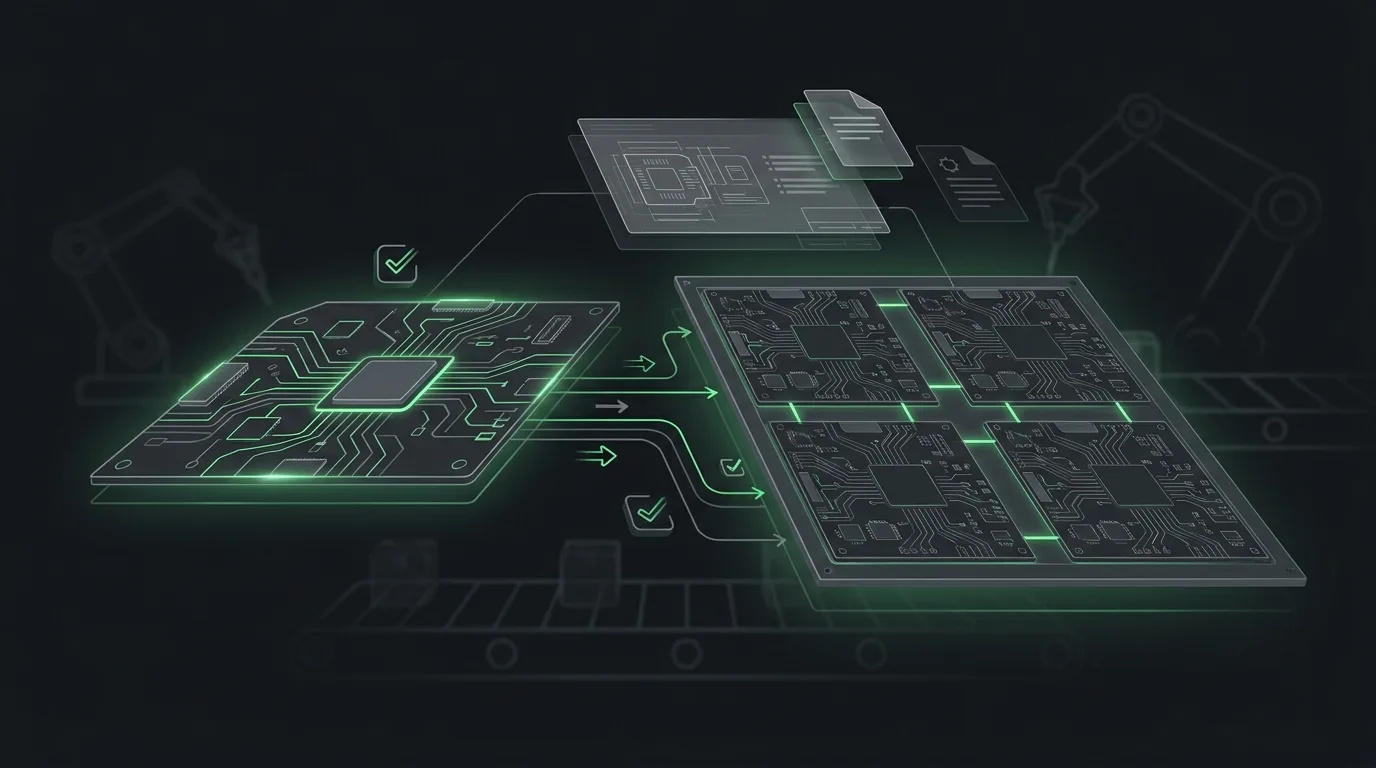 Design for manufacturing workflow taking a validated PCB prototype into scalable production.