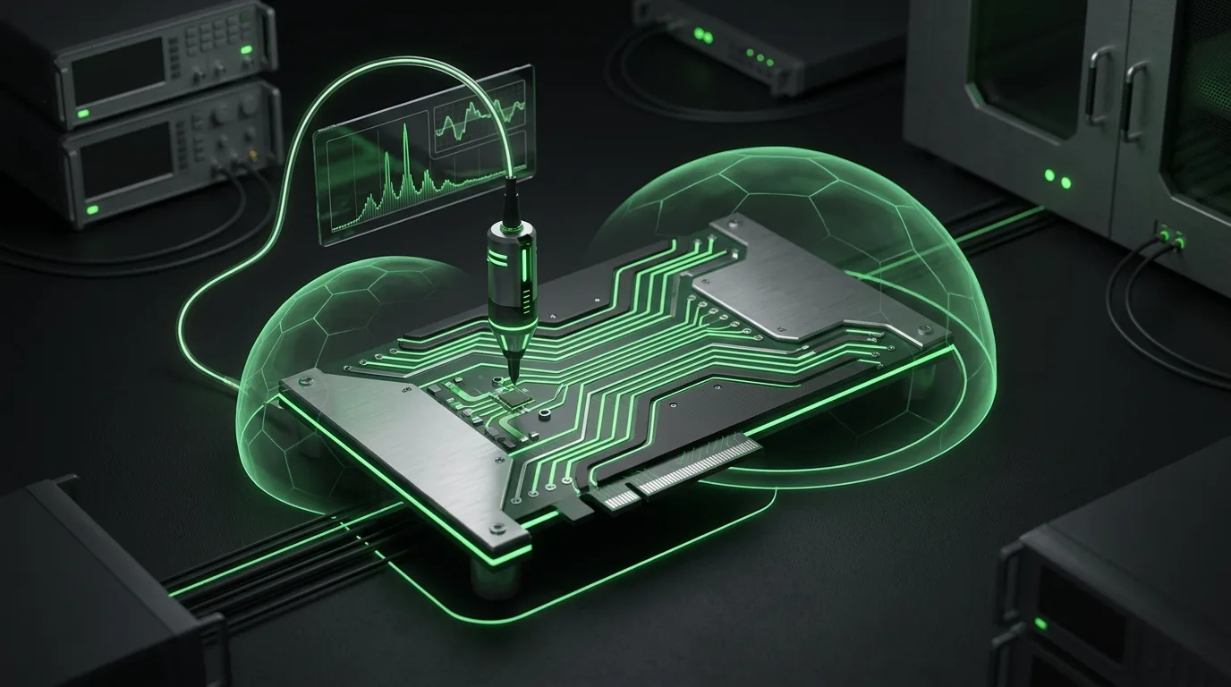 PCB layout designed for EMC compliance ahead of FCC and CE certification testing.