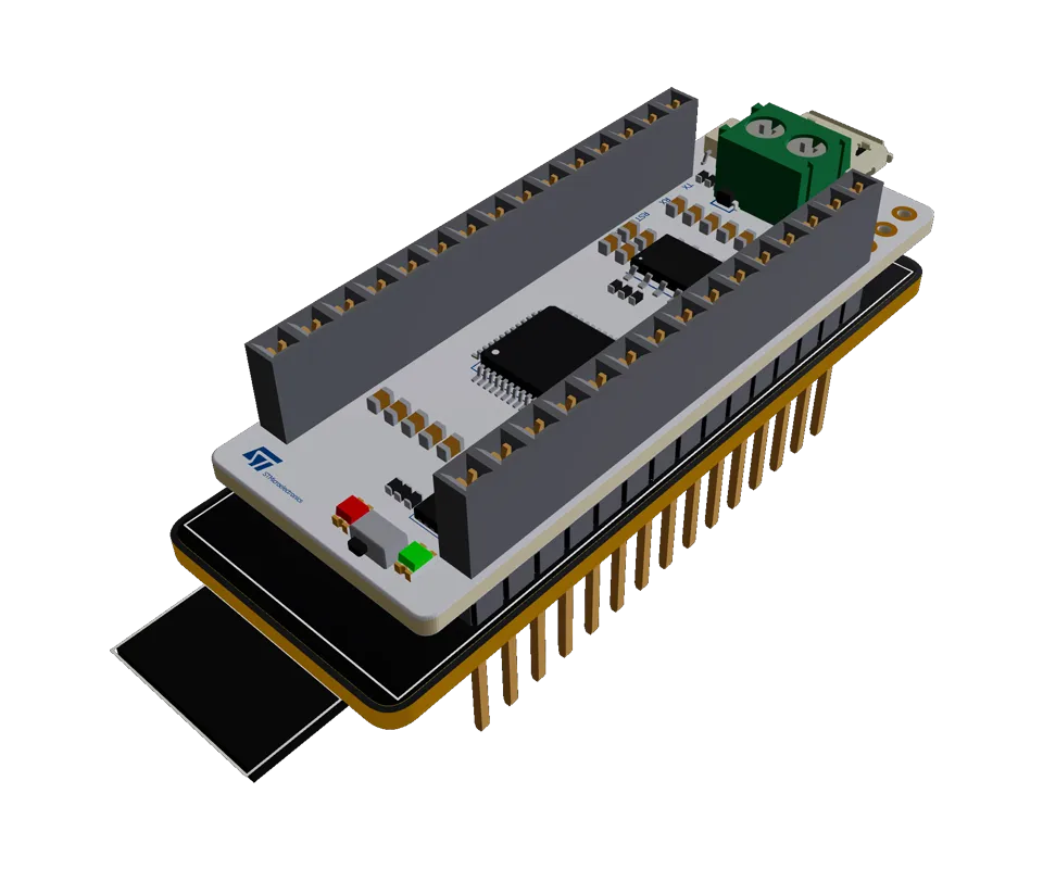 3D PCB view of NRF24L01+ Shield